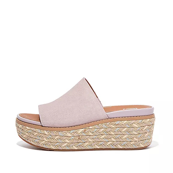 FitFlop ELOISE Espadrilles Wildleder Wedge Plateau Sandalen Damen HellLila | 54725468