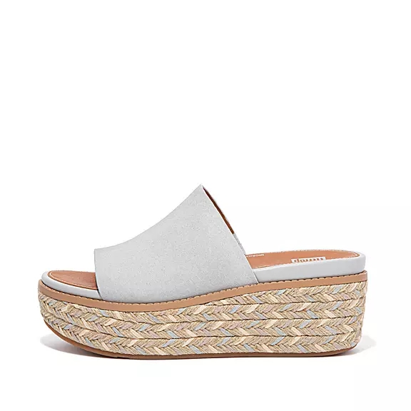 FitFlop ELOISE Espadrilles Wildleder Wedge Plateau Sandalen Damen Grau | 90971163