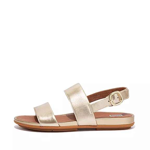 FitFlop GRACIE Leder Rückenriemen Sandalen Damen Gold | 62210103