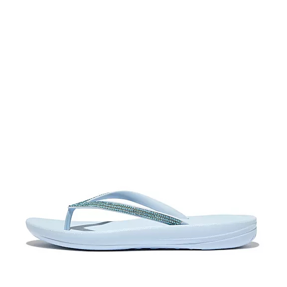 FitFlop IQUSHION Sparkle Zehentrenner Damen Blau | 29627665