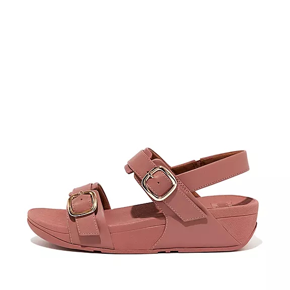 FitFlop LULU Adjustable Leder Sandalen Damen Rosa | 74477884