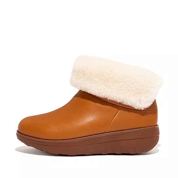 FitFlop MUKLUK SHORTY Wasserdichte Shearling-Gefütterte Stiefeletten Damen HellBraun | 65339986