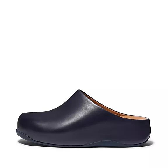 FitFlop SHUV Leder Clogs Damen Navy | 27360261