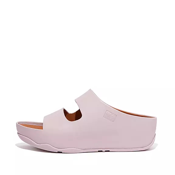 FitFlop SHUV Two-Bar Leder Badelatschen Damen HellLila | 75830470