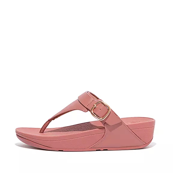 FitFlop LULU Adjustable Leder Zehenstegsandalen Damen Rosa | 64939995