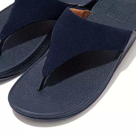 FitFlop LULU Wildleder Zehenstegsandalen Damen Navy | 31140350