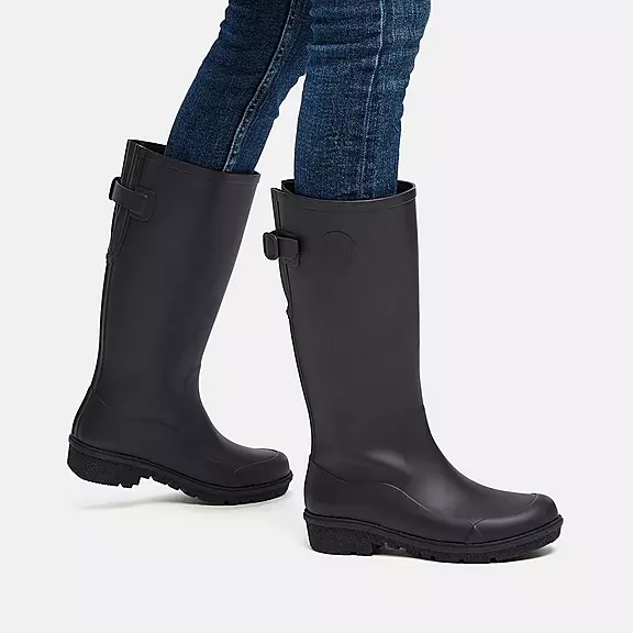 FitFlop WONDERWELLY Hohe Regenstiefel Damen Schwarz | 73682996